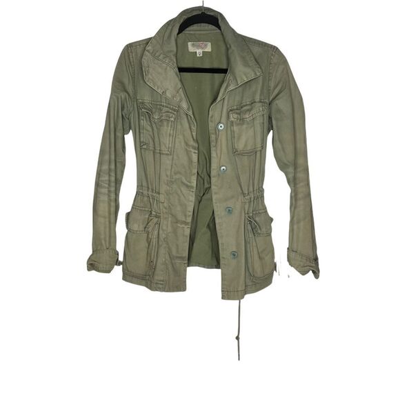 Ecote Military Style Jacket Button Down Green Medium - Picture 4 of 12